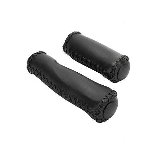 Handlebar Grips - Black Leather